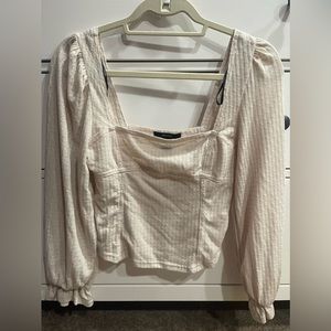 Forever 21 cropped cream long sleeve